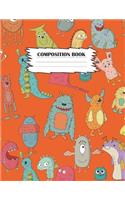 Composition Book: Monster Composition Book, Journal For Kids, 120 Pages, Wide Ruled Book, 8.5" x 11", Monsters On Cover