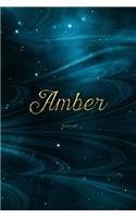 Amber Journal: Personalized Name Journal or Diary Notebook For Women To Write In, Gold Plated Name (Gift Journal)