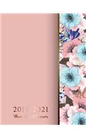 2019-2021 Three Year Planner: Flowers Marble Texture, Three Year Calendar 2019-2021, 3 Year Planner, 36 Month Calendar, Monthly Calendar Planner, Agenda Daily Planner, Appointmen