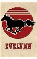 Wild Horse Lined Notebook: Evelynn: College Ruled Composition Book Diary Lined Journal