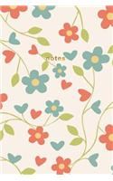 Notes: Vintage Floral Notebook: 175-Page Wide-Ruled Flowery Notebook(1 Pretty Notebooks)
