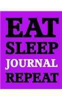 Bullet Dot Grid Journal - Eat Sleep Journal Repeat (Purple-White): 150 page 8" x 10" Dot Grid Journal: Blank Diary, Dot Grid Bullet Planner(19 Eat Sleep Journal Repeat Journals)
