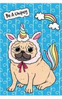 Journal Notebook For Dog Lovers Funny Unicorn Pug 1: 162 Lined and Numbered Pages With Index For Journaling, Writing, Planning and Doodling, For Women, Men, Kids, 160 Pages, Easy To Carry Size.