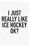 I Just Really Like Ice Hockey Ok?: A 6x9 Inch Matte Softcover Diary Notebook With 120 Blank Lined Pages And A Funny Skating Sports Fanatic Cover Slogan