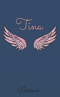 Tina Notebook: A beautiful personalized angel wings soft cover notebook with 100 lined pages in 6x9 inch format. Personal Diary Personalized Journal Customized Jou