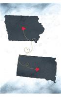 Iowa & South Dakota: Long Distance Out of State Notebook - Blank Lines