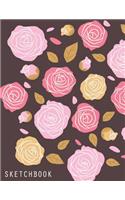 Sketchbook: Bright Rose Floral for Girls - 110 Pages of 8.5x11 Blank Paper for Drawing, Doodling or Sketching (Sketchbooks For Kids)