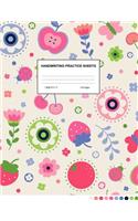 Handwriting Practice Sheets: Cute Blank Lined Paper Notebook for Writing Exercise and Cursive Worksheets - Perfect Workbook for Preschool, Kindergarten, 1st, 2nd, 3rd and 4th Gr