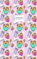 Dot Grid Journal - Dotted Notebook 8.5 X 11: Pink Food Art Soft Cover: (English)