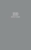 2020 Monthly Planner: Jan 1, 2020 to Dec 31, 2020: Monthly Planner + Calendar Views and Notes - Grey Cover