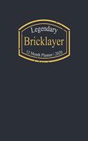 Legendary Bricklayer, 12 Month Planner 2020: A classy black and gold Monthly & Weekly Planner January - December 2020