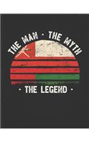 The Man The Myth The Legend: Oman Flag Sunset Personalized Gift Idea for Omani Coworker Friend or Boss Planner Daily Weekly Monthly Undated Calendar Organizer Journal