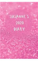 Susanne's 2020 diary - 2020 diary week to view - Monthly and weekly to do - Week by week journal/planner approx A5 size -150 pages (yellow glitter cover)