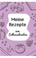 Meine Rezepte zum Selberschreiben: A5 - 110 Seiten - Rezeptbuch selberschreiben - Kochbuch zum selber schreiben - Blanko Kochbuch selbstgestalten - leeres Kochbuch - Notizbuch DIY Rez