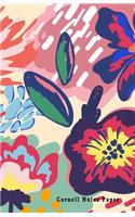 Cornell Notes Paper: Notes Taking System for High School Adult Student with College Ruled Lines Composition with Painted abstract floral Theme