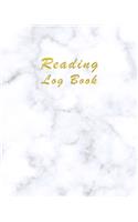 Reading Log Book for Book Lovers: Logbook Journal Tracker for 100 Books - To write down Reviews, Impressions and many other importants info - Elegant White Marble with Gold lettering
