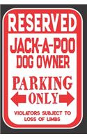 Reserved Jack-A-Poo Dog Owner Parking Only. Violators Subject To Loss Of Limbs