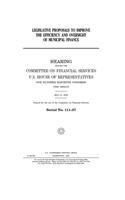 Legislative proposals to improve the efficiency and oversight of municipal finance