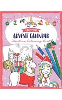 Unicorn Advent Calendar Christmas Colouring Book
