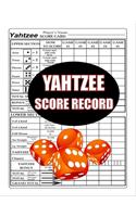 Yahtzee Score Record: 100 Yahtzee Score Sheet, Game Record Score Keeper Book, Score Card