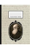 Composition Notebook - Sketchbook: Charles Robert Darwin Unlined Notebook 150 Blank Pages 8.5 x 11 in. Geologist Biologist Multi-Purpose Unruled Journal Plain Diary Naturalist Composi