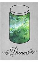 Dream Journal - Bright Green Watercolor Dream Jar (Grey)