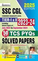 SSC CGL Tier I and II 2023 to 2024 TCS PYQs Solved Papers 50 Sets (English Medium) (5222)