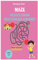 Maze Activity Book with English Alphabet and Dot to Dot Pages