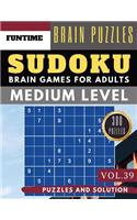 Sudoku Medium: Jumbo 300 SUDOKU medium puzzle books with answers brain games for adults Activity book (sudoku medium puzzle books Vol.39)