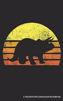 A Triceratops Dinosaur Notebook: A Retro Blank Lined Journal