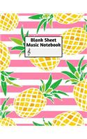 Blank Sheet Music Notebook: Easy Blank Staff Manuscript Book Large 8.5 X 11 Inches Musician Paper Wide 12 Staves Per Page for Piano, Flute, Violin, Guitar, Trumpet, Drums, Cell