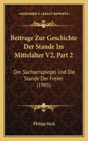 Beitrage Zur Geschichte Der Stande Im Mittelalter V2, Part 2