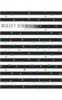 Bullet Journal Notebook Dotted Grid, Graph Grid-Lined Paper, Large, 8x10,150 Pages: Geometric Fashion Modern Covers Black White Stripes Blue Gold Glitters Dots Bubble: Master Journaling with Bullet Guide System Professional Journal