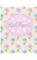 Meal Planner: Weekly Meal Planner & Food Diary with Grocery List - Hydrangea Flower Cover