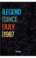 Legend Since July 1988 Notebook