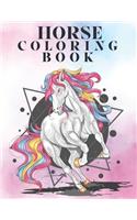 Horse coloring book: Cute Animals Relaxing Coloring Books For Girls. Size Large 8.5 "x 11" 100 pages