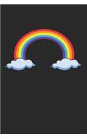 Regenbogen mit Wolken - Rainbow: 120 Pages 6 'x 9' -Dot Graph Paper Journal Manuscript - Planner - Scratchbook - Diary