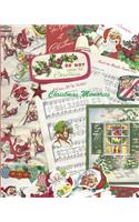 Christmas Memories: Vintage Fun with Santa, Snowy and Friends College Lined Notebook: Retro 1950's Tags, Stickers and Wrapping Paper for a kitschy Christmas!