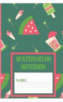 Watermelon Notebook: Watermelon gifts: cute Viridian colored design blank Lined notebook/Journal to write in.