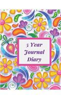 5 Year Journal Diary: A five year memoir, five year journal One line a Day Journal, five year memory journal, 8.5x11 Diary, Dated and Lined Book, Beautiful Flora Theme