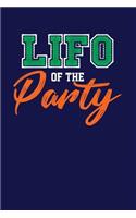 LIFO of the Party: Dark Blue, Orange & Green Design, Blank College Ruled Line Paper Journal Notebook for Accountants and Their Families. (Bookkeeping and Tax Season 6 