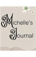 Michelle: A pretty notebook with wide ruled lines for perfect writing.
