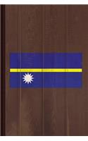 Nauru Flag Journal Notebook: Blank Lined Ruled for Writing 6x9 110 Pages