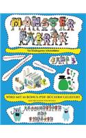 Vor-Kindergarten Arbeitsblätter: Ausschneiden und Einfügen -Monsterfabrik Band 3(55 Vor-Kindergarten Arbeitsblätter)