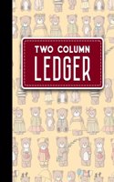 Two Column Ledger: Accountant Notepad, Accounting Paper, Ledger Notebook, Cute Teddy Bear Cover, 8.5 x 11, 100 pages