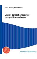 List of Optical Character Recognition Software