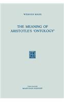 Meaning of Aristotle's 'Ontology'