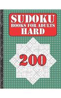 Sudoku books for adults hard: 200 Sudokus from hard with solutions for adults Gifts Sudoku hard book Lover adults, kids