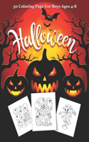 Halloween: Cute Halloween Coloring Books for Kids - Halloween Designs Including Witches, Ghosts, Pumpkins, Haunted Houses, and More