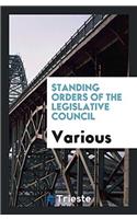 Standing Orders of the Legislative Council